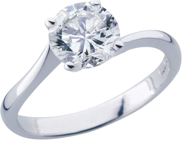 טבעת אירוסין עדינה מזהב לבן 0.20 קראט