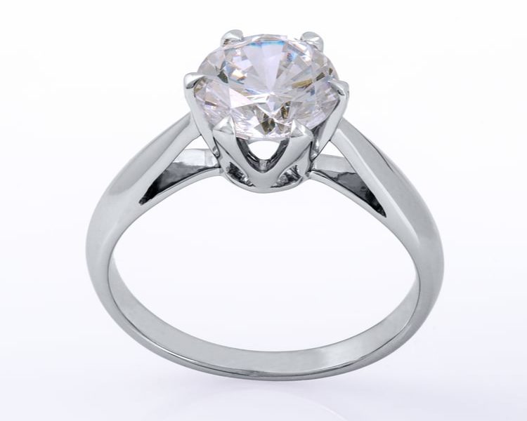 טבעת אירוסין מיוחדת, עדינה מזהב לבן 0.35 קראט